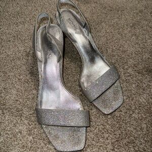 MICHAEL Michael Kors Silver Glitter Heels